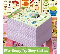 Shein Set de 8 Piezas de Pegatinas DIY de Disney Toy Story - Pegatinas de dibujos animados vibrantes, emociones divertidas, regalo de dibujos animados, deco