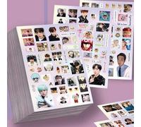 Shein Set de 8 piezas Paquete de pegatinas de miembros de K-POP, fotos de ídolos de alta calidad, incluye a todos los miembros RM, Jin, J-Hope, Jimin, V, ma