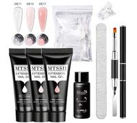 Shein Set de 8 piezas/set con 20ml de gel de extensión polimérica, kit de arte de uñas con poligeles de color blanco transparente, forma de uña de gel UV, c