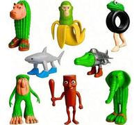 Shein Set de 8 piezas Tralalero Tralala Tiburón Italiano Meme - Una colección diseñada de manera única de animales fantásticos (Plátanos, Elefantes, Ranas V