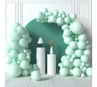 Shein Set de 85/60/10 globos azules y verdes de 5/10/12/18 pulgadas, en azul claro, turquesa y verde menta, adecuados para ceremonia de graduación, fiesta d