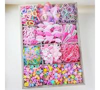 Shein Set de 870 piezas de accesorios para el cabello de niñas, incluyendo lazos, estrellas, flores, mariposas de malla y scrunchies minimalistas y lindos,