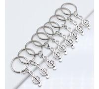 Shein Set de 9 piezas Colgantes con forma de nota musical de 26x10mm, llavero de alambre redondo de 20mm de diámetro exterior sin cadena, accesorio para moc