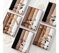 Shein Set de 9 piezas de nuevo hijab de talla grande + gorro + broche para mujeres, bufandas sólidas suaves y casuales, caja de regalo delicada, piel amigab