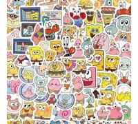 Shein Set de 90 pegatinas de Bob Esponja, Patricio, Calamardo, Sr. Cangrejo de la serie de dibujos animados SpongeBob SquarePants para cuadernos, pegatinas