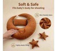 Shein Set de accesorios para fotografía de recién nacidos - Dimensiones clave: Almohada de luna creciente de 30x30cm, Componentes: Almohada de estrella + Di