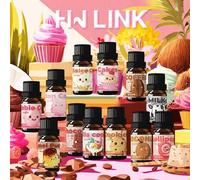 Shein Set de aceites de fragancia deliciosos de 10ml/0,33 fl oz, que incluye aromas de café, vainilla, leche de coco, chocolate, galleta, paleta, budín de c
