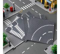 Shein Set de bloques de construcción de plástico creativos en miniatura con base de escena de ciudad en forma de T, juguete de ensamblaje DIY multicolor, re