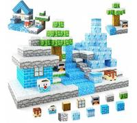 Shein Set de bloques de construcción magnéticos para crear el reino de la nevera, juguete educativo Montessori STEM sensorial cubo de construcción para niño