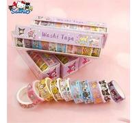 Shein Set de Cinta Washi de Sanrio: 10 piezas con diseños adorables de Kuromi, My Melody y Cinnamoroll para hacer manualidades y decorar diarios
