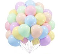 Shein Set de globos pastel de 5/10/12 pulgadas, 61/122/183 piezas de globos de látex de colores arcoíris, macarrón, rosa, azul, morado, verde, amarillo, nar