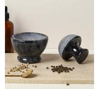 Shein Set de mortero y maja de mármol, triturador de pastillas y molinillo de especias, 3.8 pulgadas, 1/2 taza, alta e molienda, fácil y sin esf