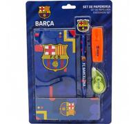 Shein Set de Papelería F.C Barcelona Con Block de Notas, Un Lápiz, Subrayador y Un Pin - Set de Papelería F.C Barcelona Diseño Práctico y Organizado y Licen