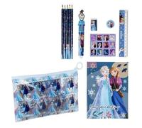 Shein Set de Papeleria Inspirado en Frozen,Azul,22 X 14 X 0.5 Cm,Incluye Lápices,Bolígrafo,Regla,Estuche y Más,Producto Original Diseñado en España