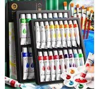 Shein Set de pintura acrílica de 36 colores - Pigmento rico y no destiñe, botellas de 12ml para pintura en lienzo, madera y tela - Para artistas, principian