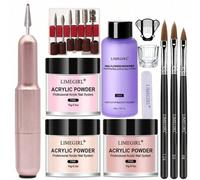 Shein Set de polvo acrílico profesional con herramientas de manicura - Ideal para principiantes en el arte de uñas DIY