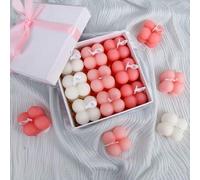 Shein Set de regalo de 9 velas mágicas de cubo de degradado creativas, velas aromáticas, adecuadas para bodas, comedor, sala de estar, fiestas, yoga, medita