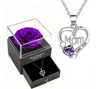 Shein [Set de regalo de jabón perfumado de rosa de alta gama] Set de regalo de jabón perfumado de rosa de alta gama, incluye un colgante con la leyenda "Ama