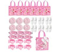 Shein Set de spa de 20/5 piezas, que incluye antifaz para los ojos, diadema con lazo, banda para el cabello, zapatillas desechables y bolsa de regalo, perfe