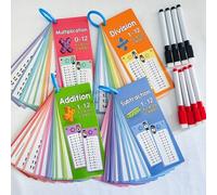 Shein Set de tarjetas de aprendizaje de matemáticas: Tarjetas manipulativas para niños con operaciones de 0 a 12 de suma, resta, multiplicación y división,