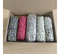 Shein Set de varitas de sahumerio perfecto que incluye salvia blanca, sangre de dragón, romero, lavanda, hojas de eucalipto, para fragancia del hogar, aroma