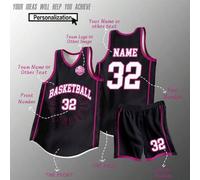 Shein Set deportivo de 2 piezas personalizado para hombre: Camiseta de baloncesto + Pantalón corto con impresión de nombre, número y foto, para entrenamient