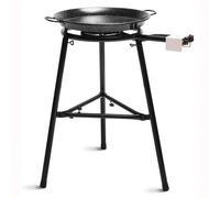 Shein Set Paellero Gas 40cm ✅ Envíos 24/48h✅ + Paellera Esmaltada 46cm 12 Raciones +Soporte Robusto 3 Patas Kit Paella, Briebe, MEDIUM, Negro