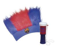 Shein Set Peluca + Trompeta F.C Barcelona Incluye Peluca con Colores Azulgrana y Trompeta de Plástico - Set Oficial F.C Barcelona Divertido de Usar y Fácil