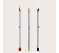 Shein Set rotuladores para dibujo de uñas, 3 piezas Cepillo de bolígrafo para decoración de uñas con mango de Metal, cepillo de diseño de uñas, herramientas