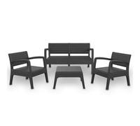 Shein Set VALENCIA Muebles de Salon Exterior - Conjunto Muebles Jardin Exterior 4 Plazas / Fabricado en España con Materiales Reciclados - Color Grafito. En