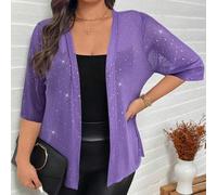 Shein SHEINLUNE Chaqueta de malla transparente con adornos de strass para mujer de talla grande, vestidos de invierno para mujeres para Acción de Gracias, A