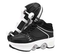 Shein Shoes with Wheels, Children Skateboarding, Shoes Wheels Multipurpose 2 in 1 Roller Skates Quad Rued Sneakers Fashion Sneakers Birthday Gift Boys and G