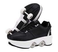 Shein Shoes with Wheels, Children Skateboarding, Shoes Wheels Multipurpose 2 in 1 Roller Skates Quad Rued Sneakers Fashion Sneakers Birthday Gift Boys and G