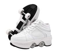 Shein Shoes with Wheels, Children Skateboarding, Shoes Wheels Multipurpose 2 in 1 Roller Skates Quad Rued Sneakers Fashion Sneakers Birthday Gift Boys and G