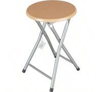 Shein Shoppe house - Taburete Plegable de Madera - 30x45cm - Estructura Metálica - Ideal para Cocina, Terraza o Jardín - Color Natural