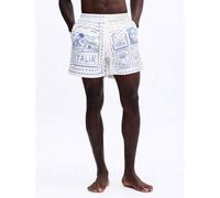 Shein Shorts de playa para hombre con estampado de tarjeta postal de viaje a Italia, con gráficos de Amalfi Italia, shorts de baño de verano casuales para v
