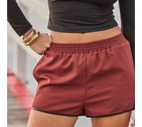 Shein Shorts mini de cintura alta con dobladillo de contraste en estilo boho chic casual de otoño e invierno Y2K para conciertos de country y cumpleaños par