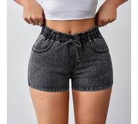 Shein Shorts vaqueros casuales de mujer de unicolor con bolsillo retorcido y silueta ajustada