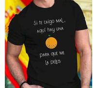 Shein SI TE CAIGO MAL AQUI HAY UNA NARANJA PARA QUE ME LA PEL ES Camiseta Divertida Hombre Moda Casual Verano Regalo Original Oferta Especial Calidad Comodi