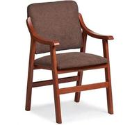 Shein Silla de comedor Abuelo A Gusto con brazos de madera en cerezo. Tela resistente a las manchas. Medidas: 86 x 54 x 54 cm. Especial para personas mayore