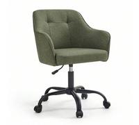 Shein Silla de Estudio, Silla Giratoria, Altura Ajustable, Carga de 110 kg, Marco de Acero, Tela de Algodón-Lino Transpirable, para Estudio, Dormitorio, Ver