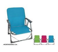 Shein Silla de playa plegable de acero 40x56x66cm - SURTIDO en Azul o Rosa o Verde, ligera y resistente Bergner