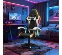 Shein Silla gaming ergonómica con efectos de luces LED, respaldo regulable en altura, con soporte lumbar y reposacabezas