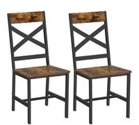 Shein sillas de Comedor, sillas de Cocina Juego de 2, sillas para Comedor, Estructura de Acero, diseño ergonómico, Estilo Industrial, para Sala de Estar, Co