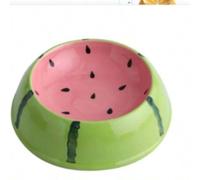 Shein simpatici disegni ciotola in ceramica per animali domestici ciotola per cibo per gatti a forma di anguria fragola ciotola per gatti colorata per cani