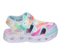 Shein SKECHERS | Chancletas Skechers Heart Lights Sandal Cutie Clouds para Niña - Chanclas Multicolor con Dibujos de Nubes - Piscinas con Velcro - Respetuos