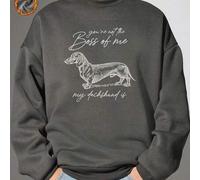 Shein Sketch Dachshund, actitud optimista y humorística, jersey deportivo casual para hombre, que contiene algodón, versátil para otoño e invierno, ropa par