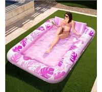 Shein SLOOSH Tumbona inflable para piscina, cama flotante extra grande para adultos con almohada, balsa para tomar el sol 4 en 1, regalo de fiesta en la pis