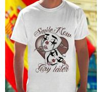 Shein Smile Now Cry Later Camiseta Hombre Moda Urbana Juvenil Streetwear Exclusiva Oferta Verano Ropa Casual Nueva Colección Promoción