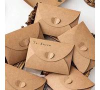 Shein Sobres de papel kraft retro minimalistas, tarjetas de felicitación con flores secas de vuelta al colegio, cartas de amor y postales románticas con dis